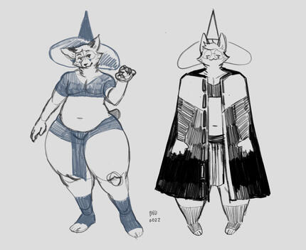 Cat fursona dressed as a mage