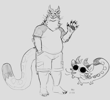 a friend's fursona as a snow leopard